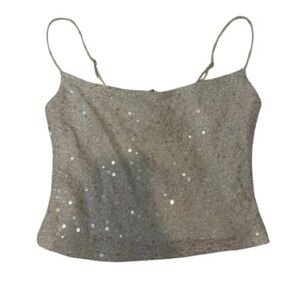 Edikted White Sequin Tank Top